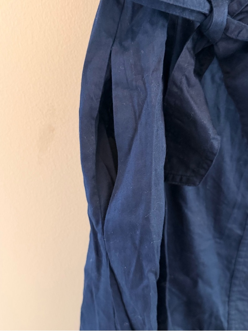 Ralph Lauren Navy Short-Sleeve Shirt Midi Dress with Belt and pockets - Picture 4 of 5